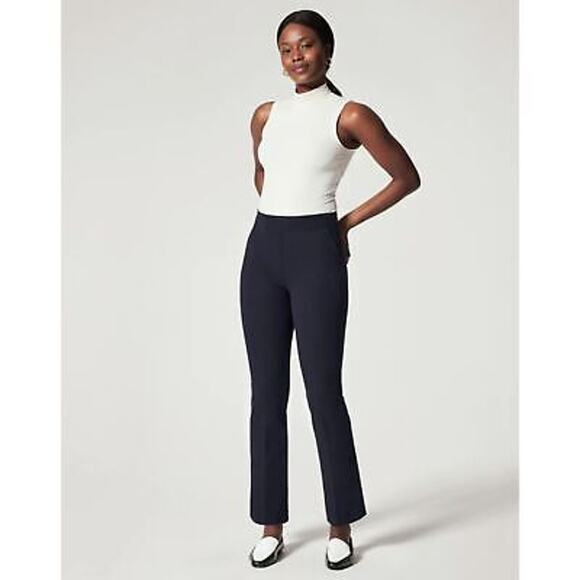 NWT SPANX Polished Kick Flare Pant in Classic Navy Size Large casual workwear